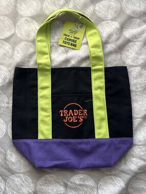NEW Trader Joe's Halloween Trick or Treat Canvas Mini Tote Bag